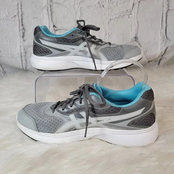Asics Women's Stormer Running Shoe Gym Workout Athletic Sneaker Sz 9.5 Gray Blue - Picture 2 of 13
